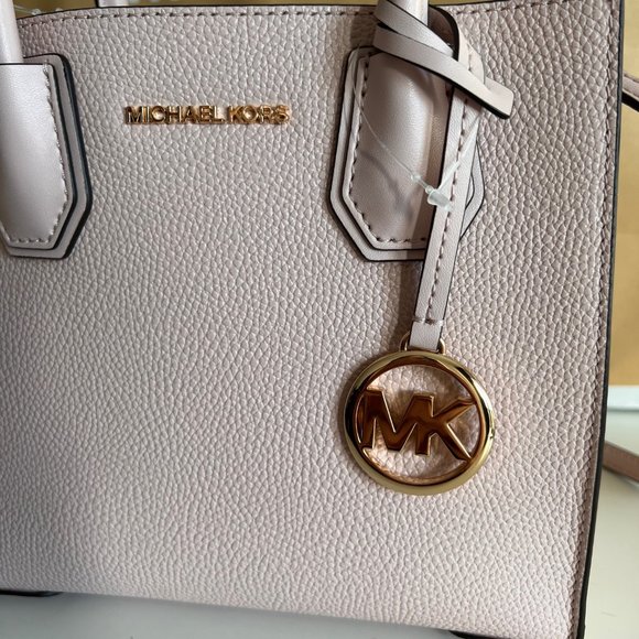 MICHAEL KORS Mercer Medium Pebbled Leather Crossbody Bag Pink - Picture 8 of 16